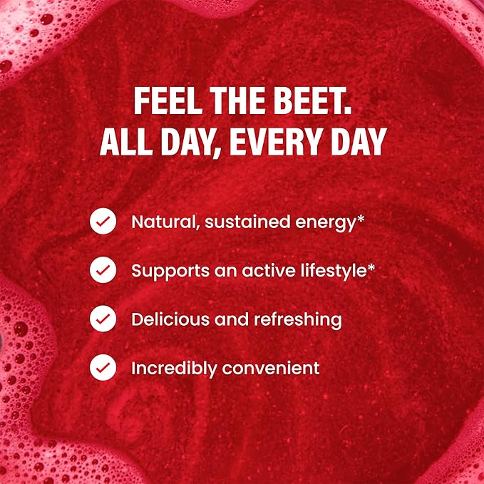LIVE IT UP | Feel the Beet: Beetroot Powder with Superfood Vitality Blend | Supports Energy Endurance and Clarity | Contains Ginkgo Beetroot Plant-Based Nitrates Antioxidants and Adaptogens