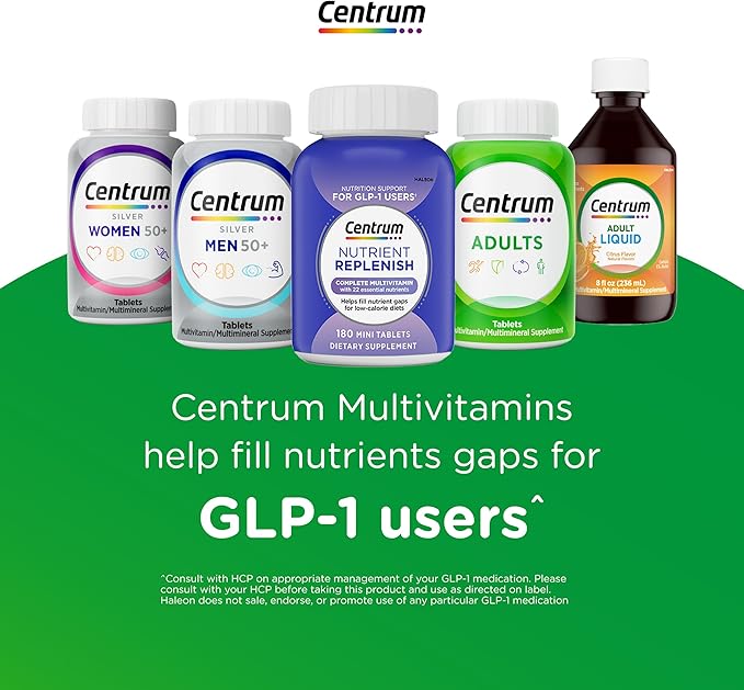 Centrum Minis Silver Multivitamin for Adults 50 Plus Multimineral Supplement Vitamin D3 B-Vitamins Gluten Free Non-GMO Ingredients Supports Memory and Cognition in Older Adults - 320 Ct