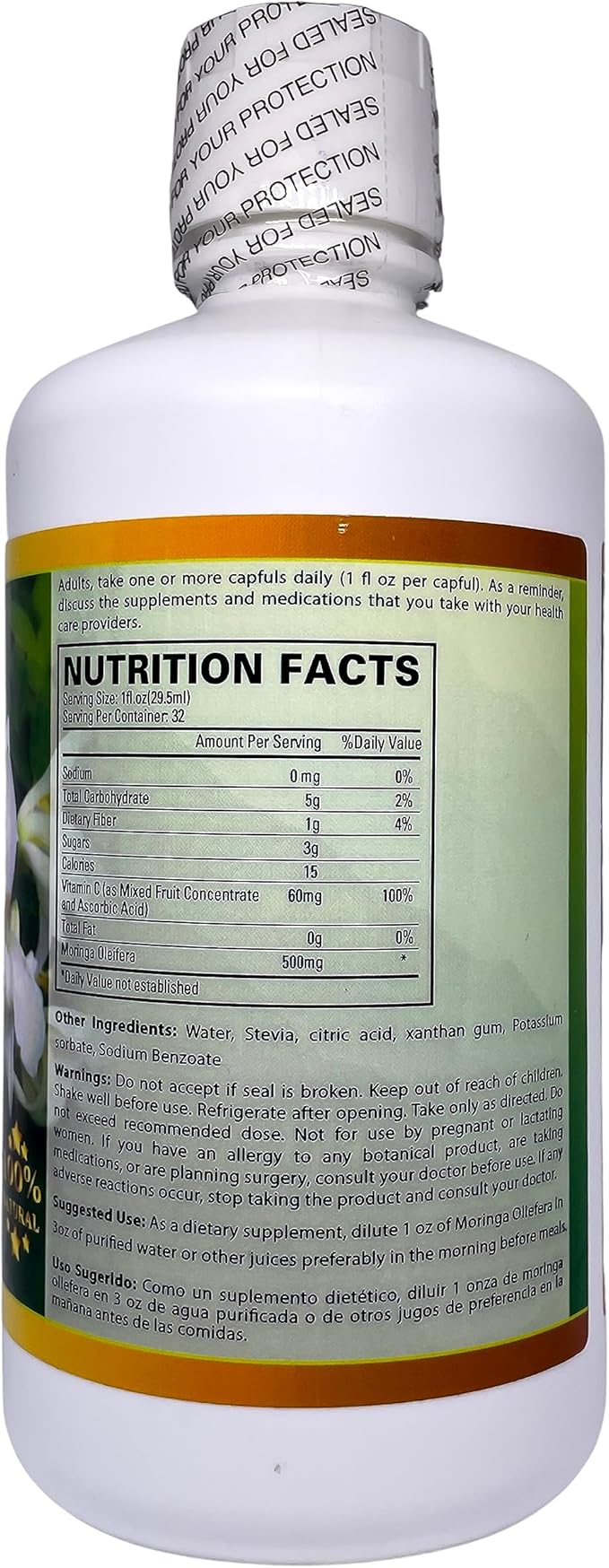 Moringa Oleifera Liquid Dietary Supplement 32 floz