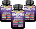 Resveratrol Supplement with Milk Thistle NAD Berberine Quercetin Fisetin Pomegranate Green Tea Noni Acai Blueberry Grape Seed Extracts N-Acetyl Cysteine 14-in-1 Extra Strength (180 Caps)