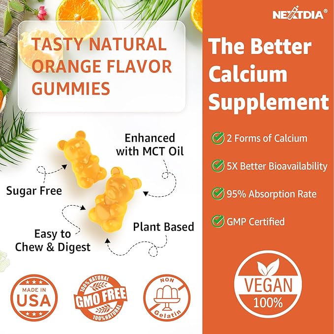 Calcium Gummies with Turmeric for Women &amp Men - Calcium 1200mg with Vitamin D3 K2 B12 5000 IU &amp Zinc Suger-Free Calcium Supplement for Bone Muscle Strength &amp Immune Support - Vegan(120 C