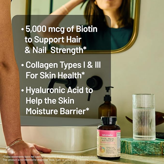 NatureWise [1] Hair Skin &amp Nails - Biotin + Multi Vitamin - 150 Softgels[50-Day Supply] + (Pack of 2) Magnesium Glycinate 625mg - Chelated Magnesium - 30 Capsules[30-Day Supply]