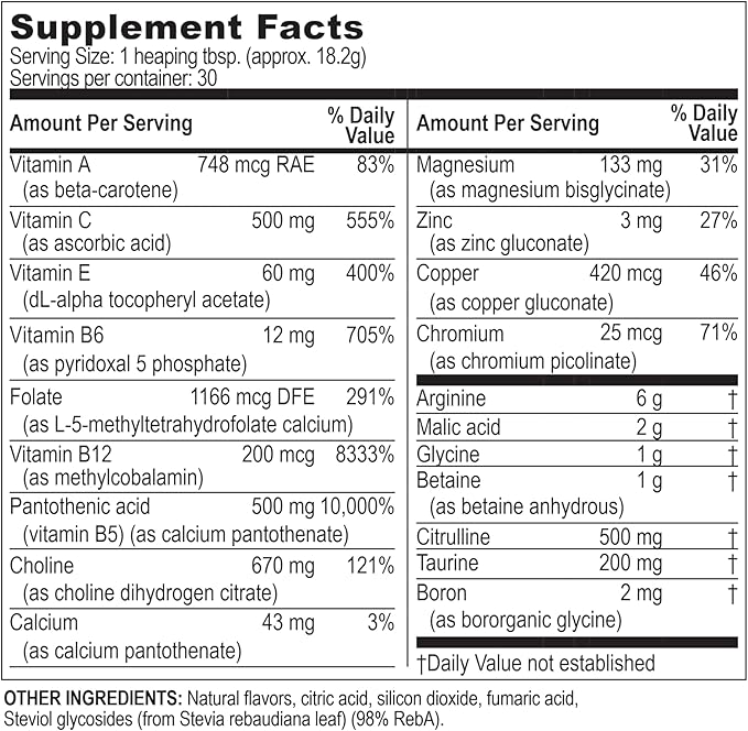 Life Enhancement InnerPower with Stevia |Amino Acids B Vitamins Choline Folate Minerals and More | 30 Servings