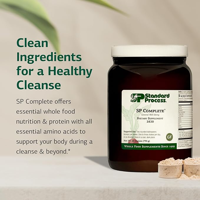 Standard Process SP Complete - Powder Supplement to Aid Muscle Growth &amp Repair - Immune Health Support with Brussels Sprouts &amp Calcium - Whole Food-Based Protein Powder Formula - 28 oz 30 Ser