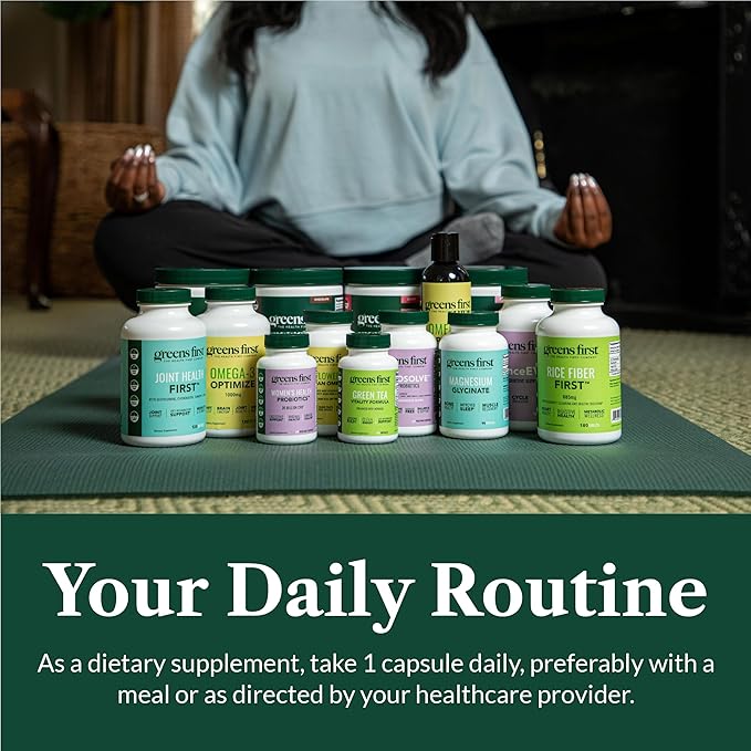 Greens First - Mint - 30 Servings - Greens Powder Superfood 49 Superfoods 15+ Organic Fruit &amp Vegetables Dairy Free Vegan &amp Non-GMO - 9.86 oz and D3+K2 Vitamins 60 Vegetable Capsules