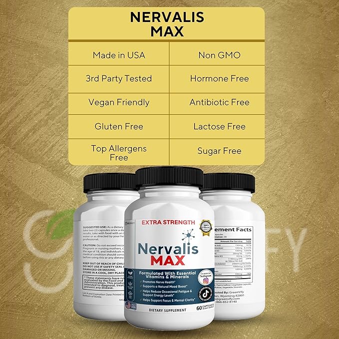 Nervalis MAX Extra Strength Nerve Health Support 60 Capsules 30-Day Supply (5)
