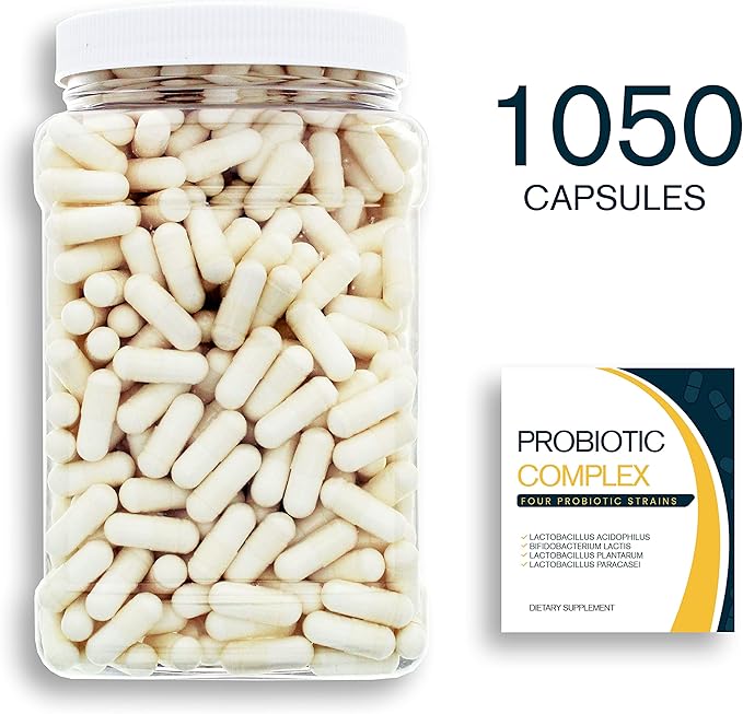 Probiotic Blend - 1050CT Value Size Bottle of Multiple Strains of Key Bacteria Include Lactobacillus Acidophilus Bifidobacterium Lactis L. Plantarum L. Paracasei