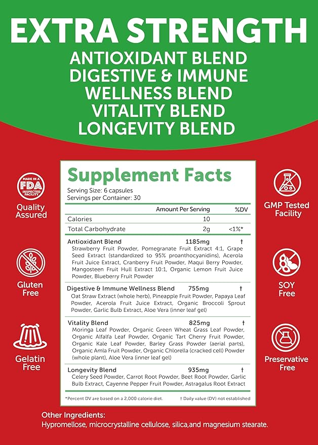 Lunakai USA Made Probiotic Gummies &amp Fruits &amp Veggies Capsules – Digestive &amp Whole-Body Wellness Support – 60 Gummies &amp 180 Veggie Capsules