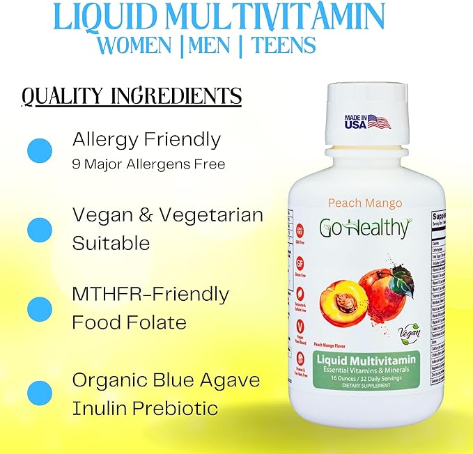 Go Healthy Multivitamin for Kids Toddlers (1 Bottle) and Multivitamin for Women Men and Teens (1 Bottle) Vegan Bundle