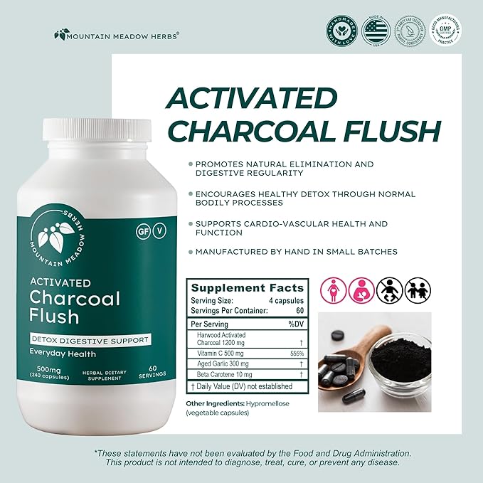 Mountain Meadow Herbs Herbal Digestive Cleanse Kit – Bitters Tincture &amp Charcoal Binder for Gas Bloating Gut Health &amp Internal Balance