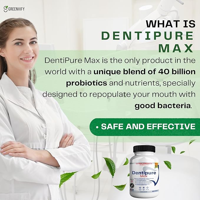 Dentipure Max Probiotic Supplement 40 Billion CFU 60 Capsules Supports Teeth and Digestive Health (2)