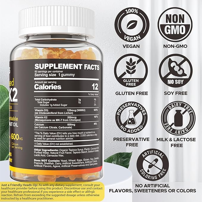NEVISS 2Pack Vitamin D3 5000iu &amp K2(as MK7) 200mcg Gummies + 600mg Calcium + 1 Pack Liposomal Methyl B12 5000 mcg/10000 mcg