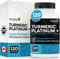 Renew Actives Turmeric Platinum 1350MG per 3 Capsules with Black Pepper &amp Ginger – Antioxidant Liver &amp Digestive Support – Reduces Inflammation &amp Boosts Immunity – Made in Canada – 120 Ca
