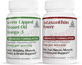 TURNER New Zealand Omega-3 Green Lipped Mussel Oil 53x Higher Potency for Superior Joint Comfort &amp Mobility No Fishy Aftertaste 1 Bottle 60 Softgels Plus 1 Bottle of Astaxanthin Power