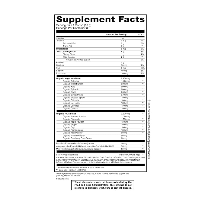 Jocko Mölk Grass Fed Protein Shakes - Ready to Drink (pack of 12) Vanilla + Jocko Fuel Daily Greens Pineapple Coconuts