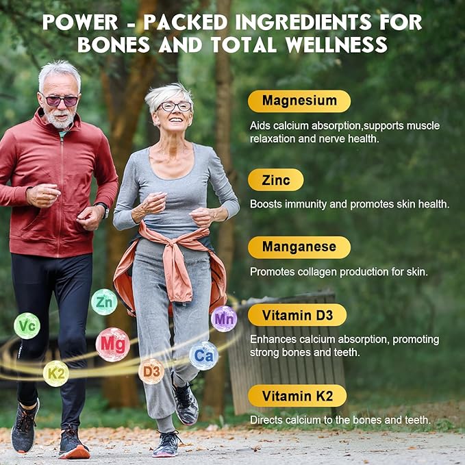 Calcium Citrate Gummies Calcium 1200 mg with Vitamin d3 K2 Magnesium Zinc for Bone Muscle &amp Immune Support High Absorption Calcium Supplement for Women &amp Men Raspberry Flavor 60 Chews
