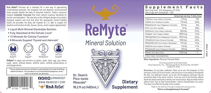 RnA ReSet ReMag &amp ReMyte – Magnesium &amp Multi-Mineral Liquid Supplement Bundle 16.2 Fl Oz Each (2-Pack) NSF Certified