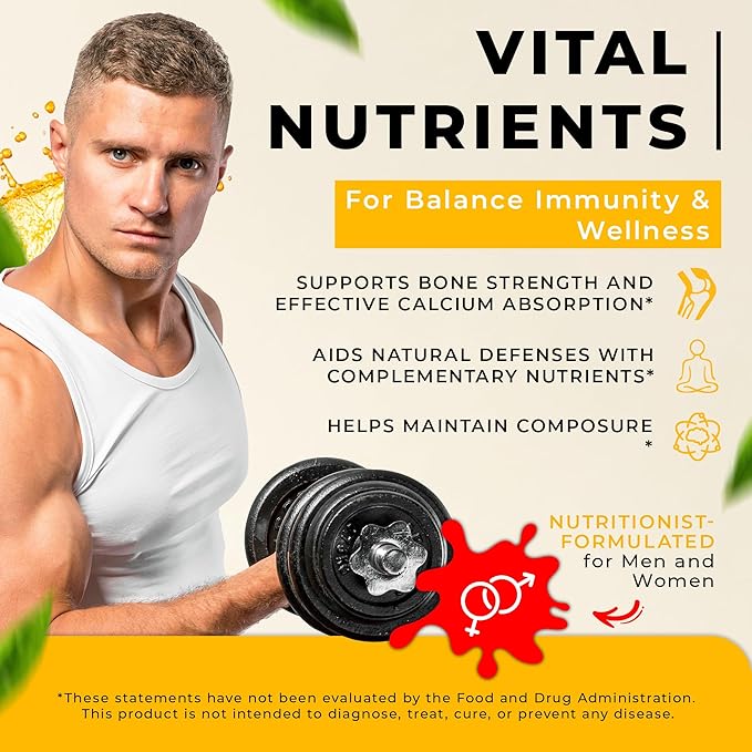 Liquid Vitamin D3 K2 A + Magnesium Gummies - Immune &amp Relaxation Support