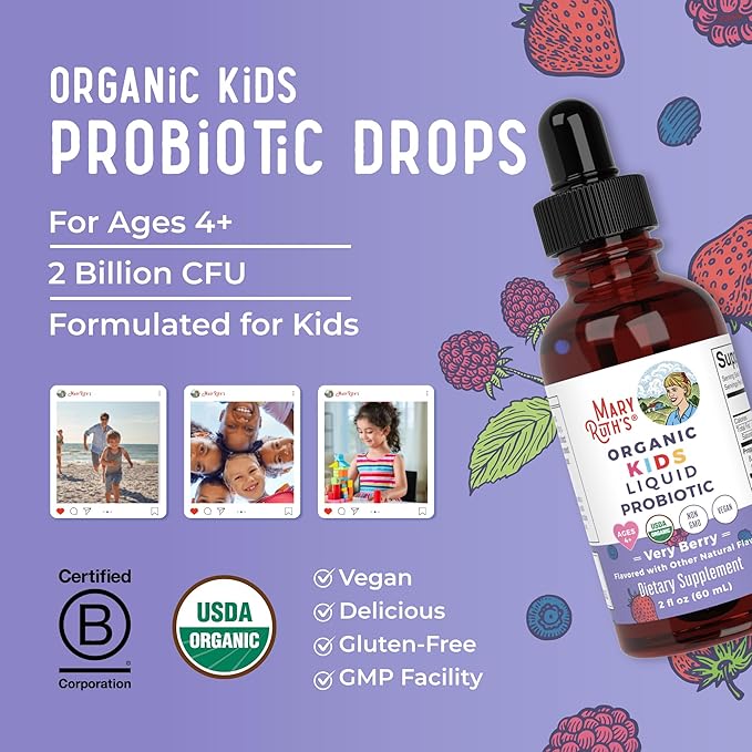 MARYRUTH'S Organics Kids Very Berry Liquid Probiotic 2 FZ