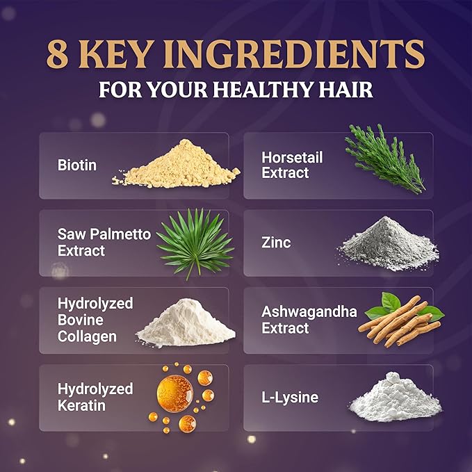 EVERFAITH Hair Formula Plus - Hair Growth Vitamins - Biotin for Hair Growth for Women &amp Men - with Keratin Collagen Saw Palmetto Horsetail Zinc Ashwagandha L-Lysine Iron &amp More - 60 Cap
