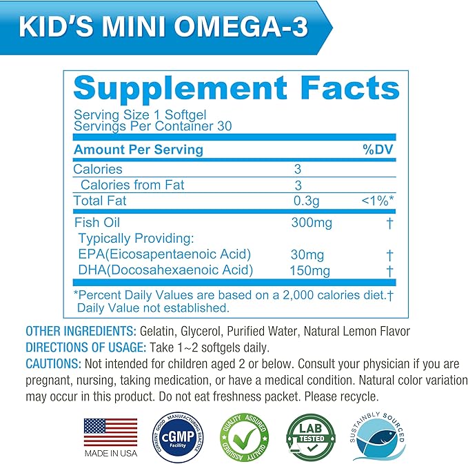 LOVITA Multi-Child Family Bundle - 2 Adult Fish Oil &amp 4 Kid’s Super Smart DHA Lemon Flavor Softgels for Brain &amp Vision (6 Pc Set)