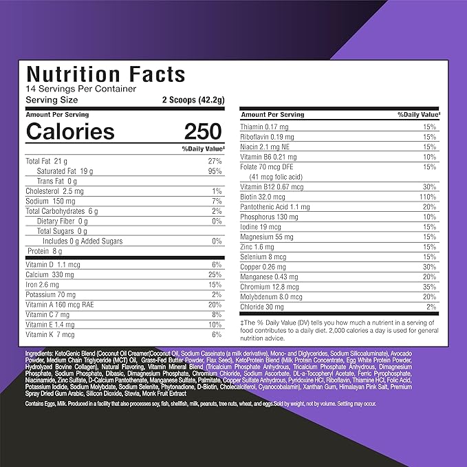 Keto Science Ketogenic Meal Shake Energy Boosting MCTs Supports Weight Loss Keto and Paleo Friendly High Fat with MCTs Vanilla Flavor 28 Servings 2 Pack
