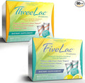 Global Health Trax GHT - FiveLac + Threelac Lemon Probiotic Powder Drink Mix Probiotics for Women Men Kids Smooth Digestive Support &amp Elimination Relieves Constipation &amp Gas - 60 Packets