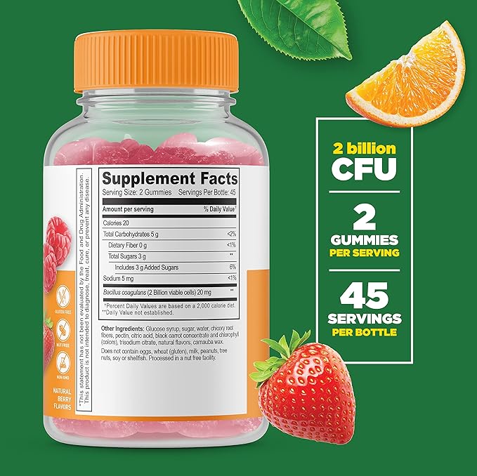 Lifeable Probiotic 2 Billion CFU + Collagen &amp Biotin Gummies Bundle - Great Tasting Vitamin Supplement Gluten Free GMO Free Chewable Gummy