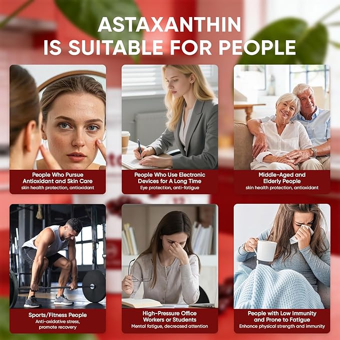 DIVANI Astaxanthin Astaxanthin 12mg Antioxidant Supplement for Daily Wellness Immune Eye &amp Skin Support Non-GMO Gluten Free - 120 Softgels (1)