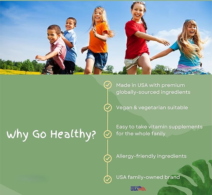 Go Healthy Kids Liquid Multivitamin | Immune Support | Kid Liquid Multivitamins | High Absorption | Vegan Vitamins | Kids Vitamins Multivitamin | Peach Mango - 30-60 Servings