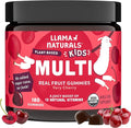 Llama Naturals Kids Multivitamin Gummies | Real Fruit No Added Sugar Cane | Organic Vegan Toddler Whole Food Vitamins | Vitamin D C &amp Beta Carotene Gummy Supplement | Cherry 180 Ct (2-3 Months)