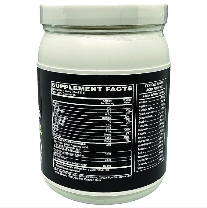 TOUGH-N-TONE Premium Grade Plant Protein a Delicious Chocolate Vegan Shake peas Cranberry chia and Sacha inchi Omega-3 EFAs Vegan &amp Vegetarian no Dairy no Wheat no Gluten no Soy