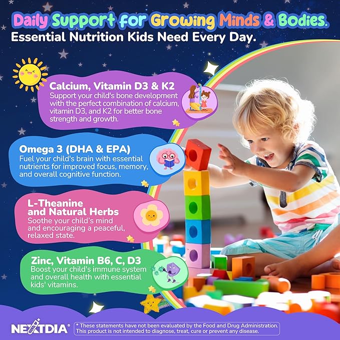 Sugar Free Kids Magnesium Gummies 2 Pack + Kids Multivitamin Gummies 1 Pack