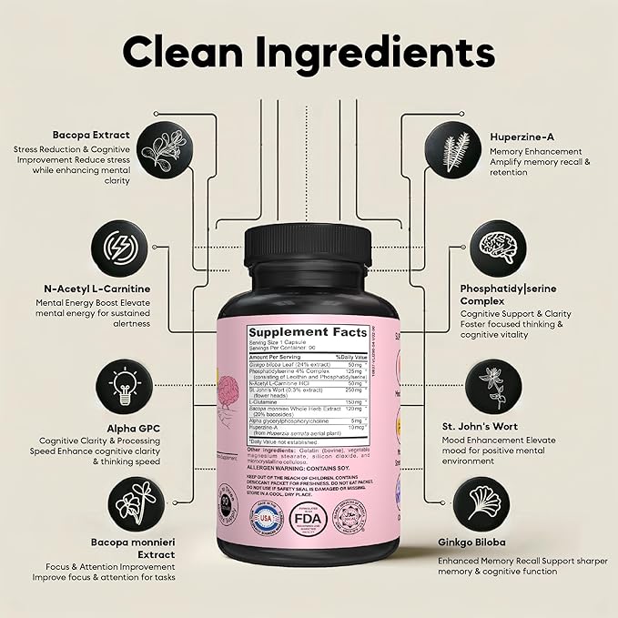Bariatric Multivitamin with Iron for Post-Bariatric Sugery + Nootropic Vitamin Brain Matrix- Ginkgo Biloba for Memory Focus &amp Aging Support (Bundle)