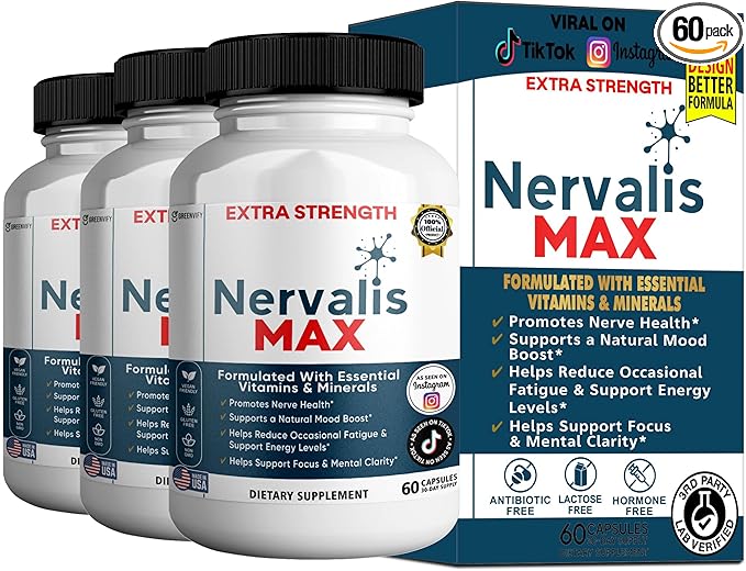 Nervalis MAX Extra Strength Nerve Health Support 60 Capsules 30-Day Supply (3)