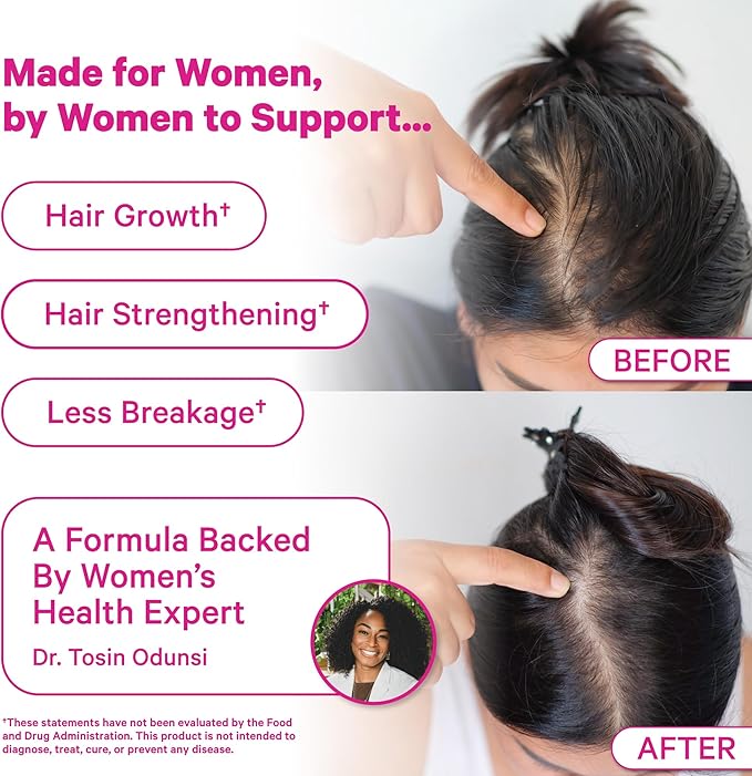 Pink Stork Postpartum Hair Loss Gummies | Biotin Pantothenic Acid Vitamin E B6 B12 | Postnatal Hair Growth + Regrowth Support | Breastfeeding-Friendly | Postpartum Essentials | 60 Gummies