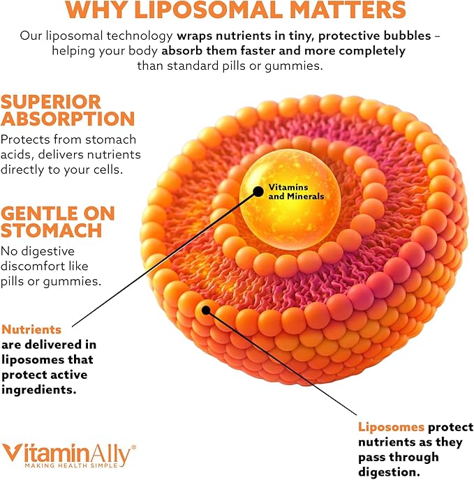 Women’s 50+ Liposomal Liquid Multivitamin – 16 Essential Vitamins &amp Minerals for Energy Bone &amp Immune Support – Sugar-Free Non-GMO High Absorption – Strawberry Mint 30 Servings