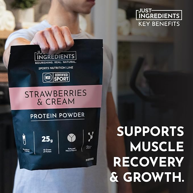 JUST INGREDIENTS Strawberries and Cream Protein Powder - NSF