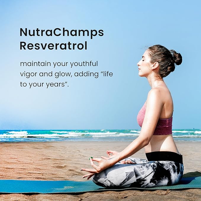 NutraChamps Resveratrol Supplement Extra Strength Formula for Healthy Aging Immune Support 60 Vegan Capsules with Trans-Resveratrol Green Tea Leaf Acai Berry &amp Grape Seed Extract (Pack of 2)