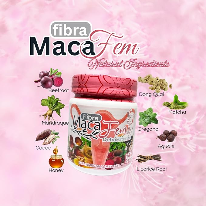 Dendas MacaFem Fibra – Herbal Fiber Supplement for Women Natural Digestion &amp Wellness Support Vegan 400g Powder