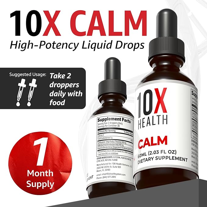10X Health Optimize Daily Methylated Multivitamin &amp Calm Bundle - Multinutrient Capsules L Theanine &amp GABA Liquid