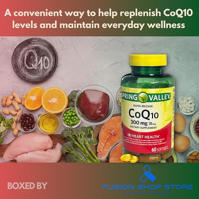 C0q10 300mg Rapid Release- 60 softgels (Pack of 1) Boxed by Fusion Shop Store