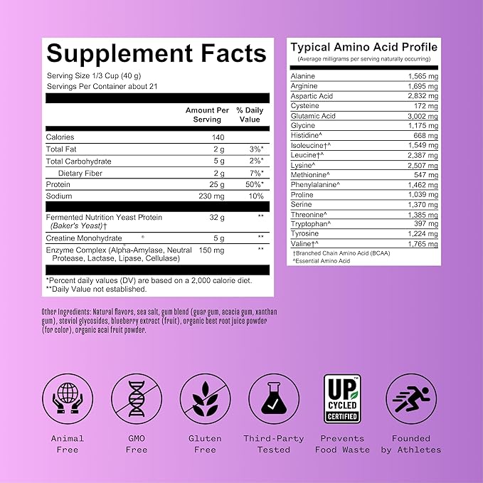 Complete Protein 25g Yeast Protein + 5g Creatine Monohydrate Vegan Dairy-Free Informed Sport Certified Post-Workout Recovery for Endurance Athletes Chocolate 21 Servings