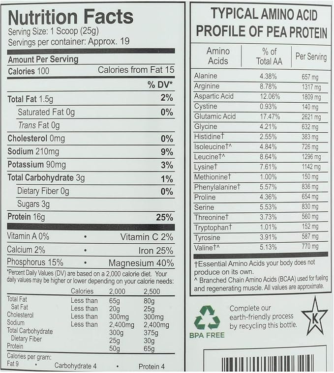 Growing Naturals Yellow Pea Protein - Vanilla Blast - 16 oz