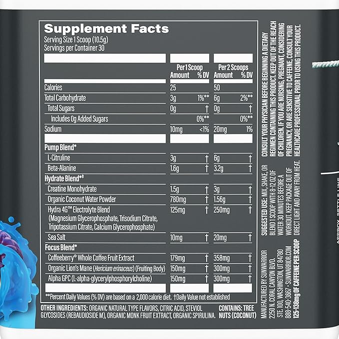 Active Preworkout Hydration Blend &amp Vanilla Organic Plant Based Protein Powder Set | Bundle &amp Save | Non-GMO Soy Dairy Filler &amp Gluten Free (32 Servings Protein 30 Servings Blue Rasp Pre