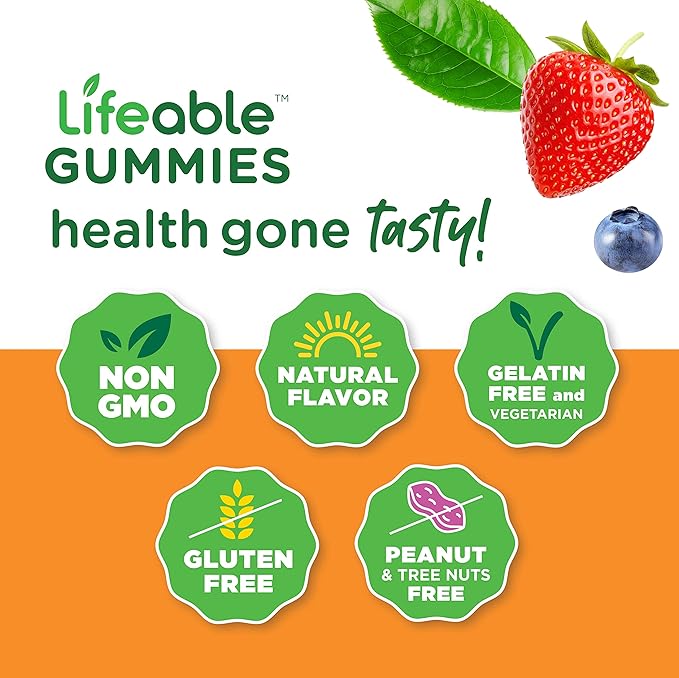 Lifeable Vitamin D Kids + Zinc Kids Gummies Bundle - Great Tasting Vitamin Supplement Gluten Free GMO Free Chewable Gummy