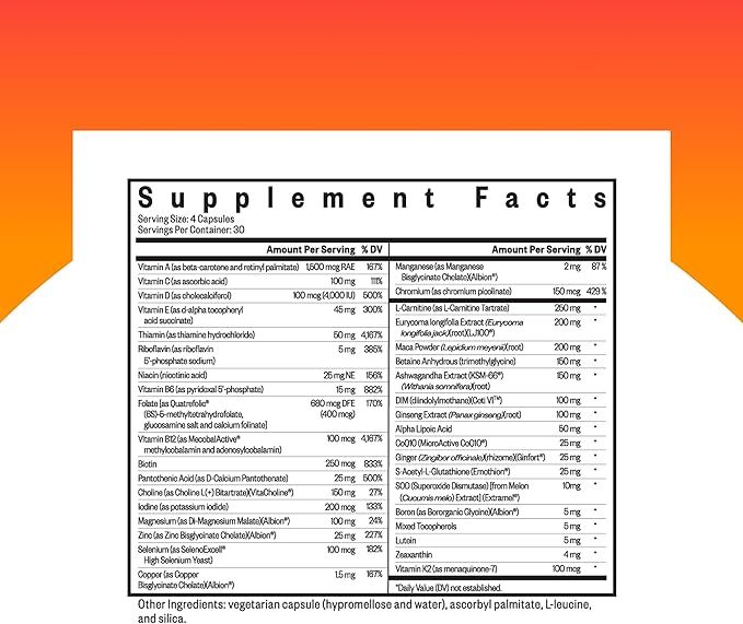 Optimal Man Multivitamin &amp Optimal Electrolyte Sticks Lemonade—Men’s Daily Support Multivitamin and Lemonade Electrolyte Stick Packs (30 Servings)