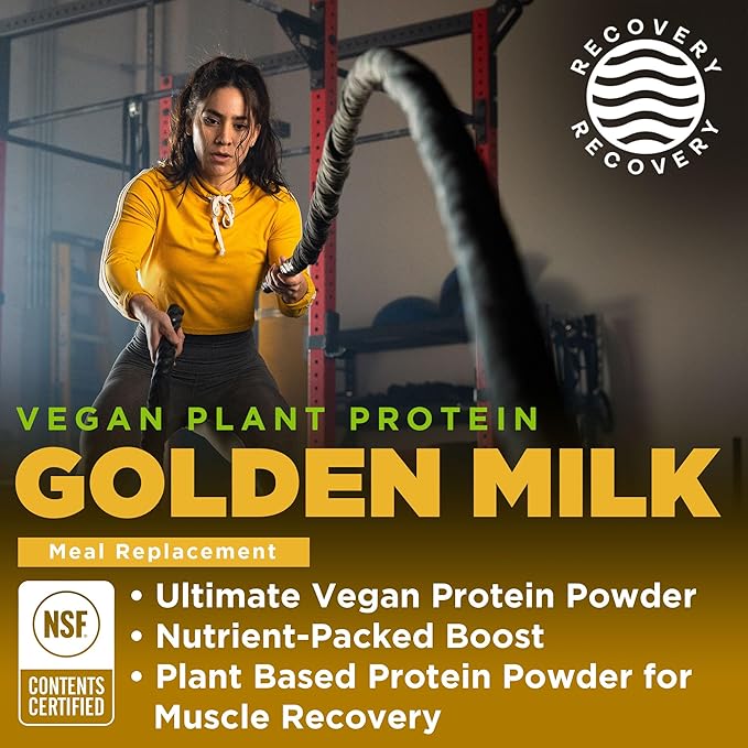 Gnarly Nutrition Golden Milk Vegan Protein Powder – Plant-Based Powder for Shakes – Dairy-Free Non-GMO Gluten-Free – 28.2 oz