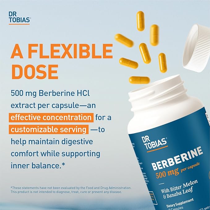 Dr. Tobias Probiotics 30 Billion CFU &amp Berberine 500 mg – Digestive &amp Metabolic Wellness Bundle