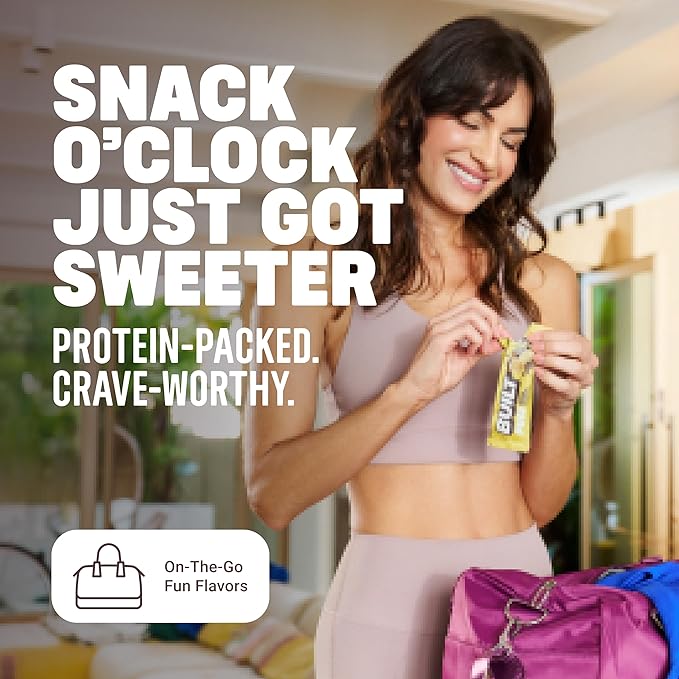 BUILT Bar Puff Protein Bars - Banana Cream Pie - 17g Protein Snack Bars with Collagen - Calorie Conscious &amp Gluten Free - 12 Count